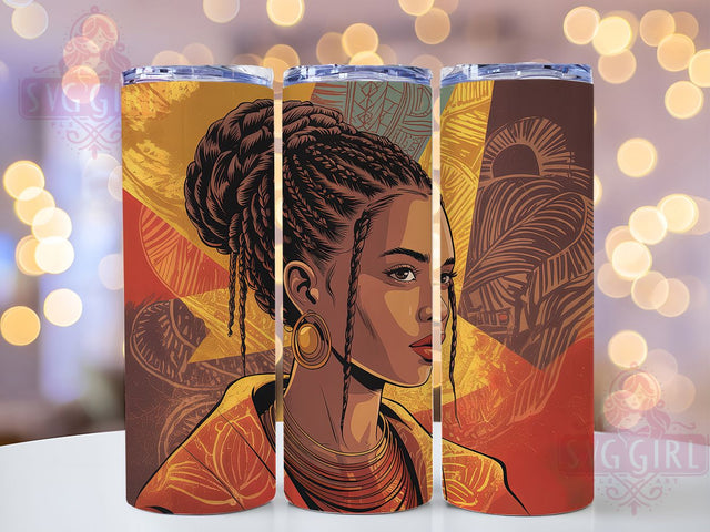 African American Woman Art Tumbler, Black Woman, Illustration Art, Tumbler Wrap, Sublimation Design, 20Oz Tumbler, Digital Download Sublimation SvggirlplusArt 