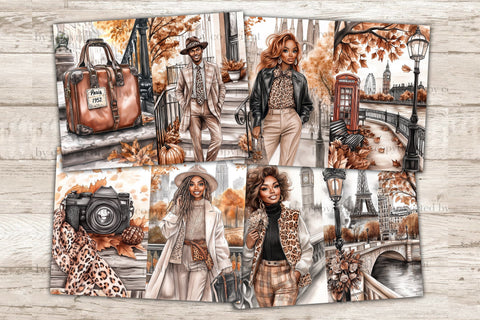 African American Woman Fall Journal | Urban Autumn Collage SVG GlamArtZhanna 