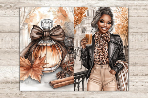 African American Woman Fall Journal | Urban Autumn Collage SVG GlamArtZhanna 