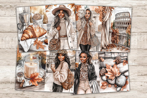 African American Woman Fall Journal | Urban Autumn Collage SVG GlamArtZhanna 