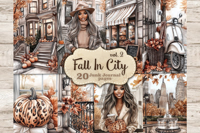 African American Woman Fall Journal | Urban Autumn Collage SVG GlamArtZhanna 