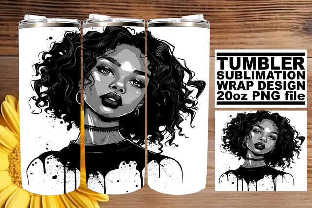African American Woman Halloween Tumbler Wrap Sublimation Sublimation afrosvg 