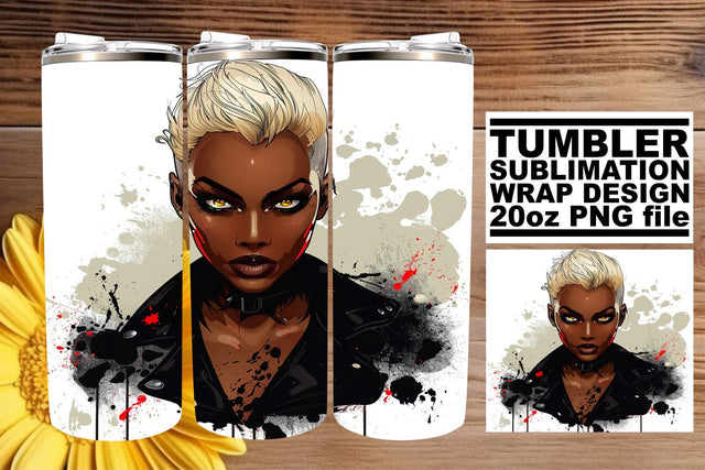 African American Woman Halloween Tumbler Wrap Sublimation Sublimation afrosvg 