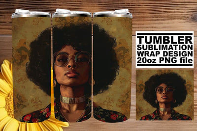 African American Woman Sublimation Tumblers Sublimation afrosvg 