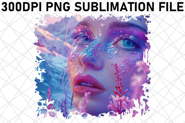 African American Woman with Blooming Sublimation afrosvg 