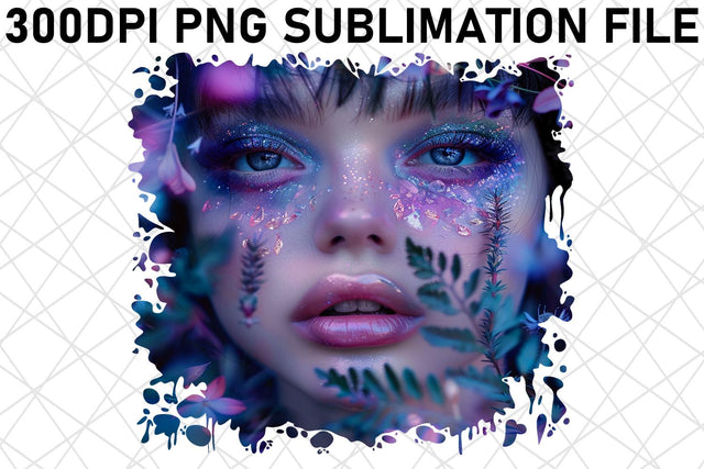 African American Woman with Floral Sublimation afrosvg 