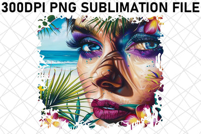 African American Woman with Floral Sublimation afrosvg 