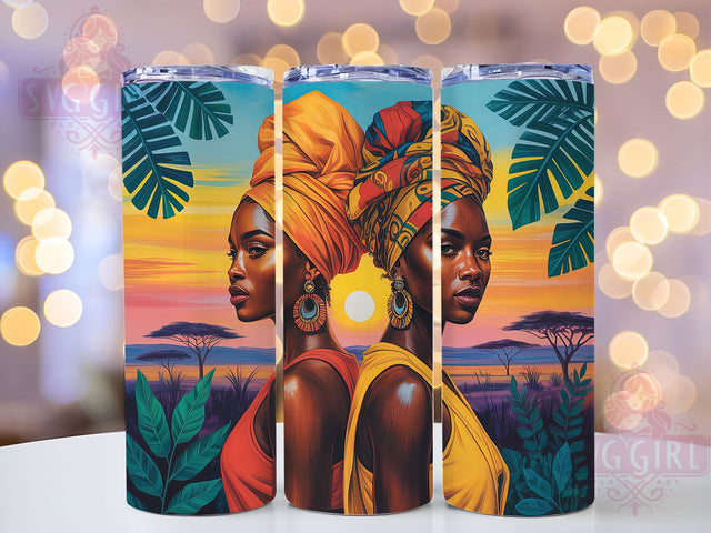 African American Women Tumbler, African American Wrap, Cultural Heritage Cup, 20oz Sublimation Wrap, Afrocentric Empowerment Tumbler, Strong Black Identity Cup, Inspirational Heritage Wrap Sublimation SvggirlplusArt 