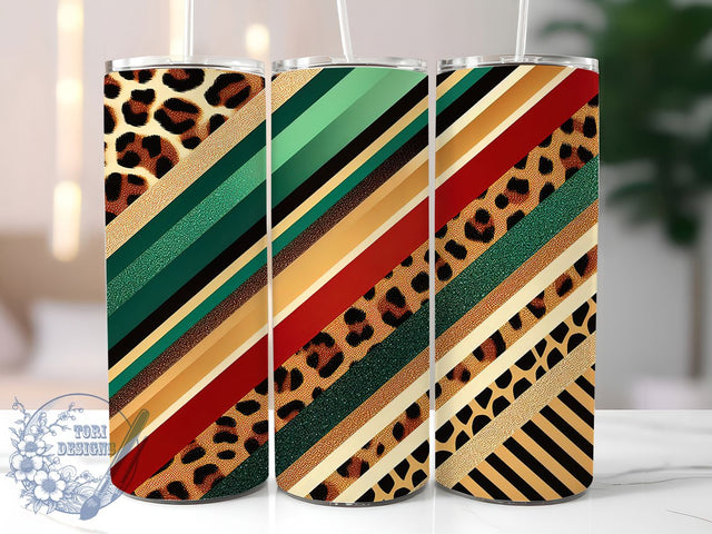 African Colors Bold Leopard Tumbler Wrap, Leopard Print Wrap, 20oz Sublimation Tumbler, Pan African Leopard Design, Bold Animal Print Wrap, Cultural Pride Tumbler, Vibrant Leopard Tumbler Sublimation ToriDesigns 