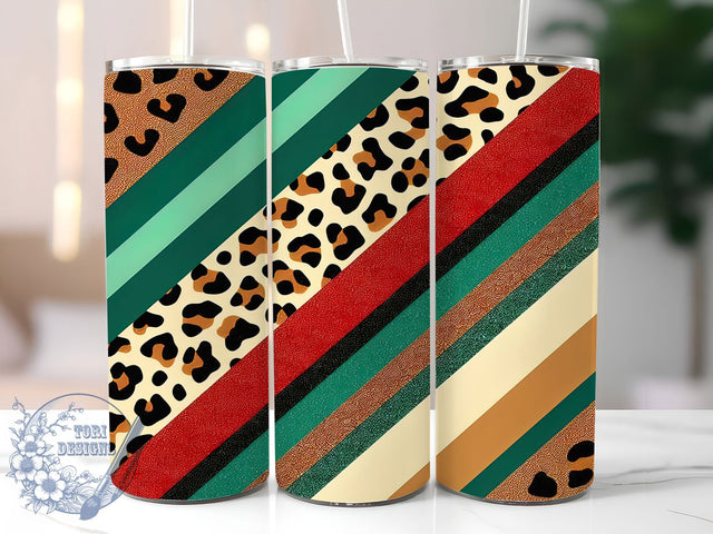 African Colors Bold Leopard Tumbler Wrap, Leopard Print Wrap, 20oz Sublimation Tumbler, Pan African Leopard Design, Bold Animal Print Wrap, Cultural Pride Tumbler, Vibrant Leopard Tumbler Sublimation ToriDesigns 