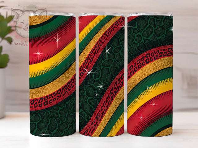 African Colors Leopard Tumbler, Tribal Print Wrap, Cultural Heritage Cup, 20oz Sublimation Wrap, Afrocentric Empowerment Tumbler, Stylish Leopard Pattern Cup, Traditional African Art Wrap Sublimation Lara' s Designs 