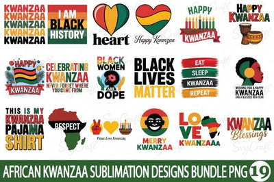 African Kwanzaa Sublimation Designs Bundle PNG SVG Svgcraft 