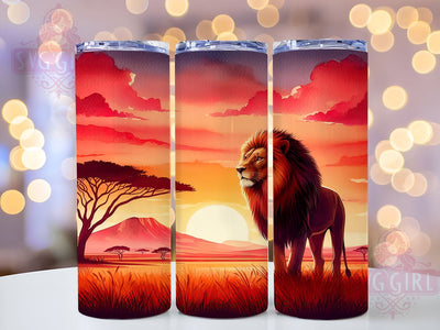 African Lion 20oz Tumbler Wrap Sublimation Design, Straight Tapered Tumbler Wrap, Lion Tumbler Png, Instant Digital Download Sublimation SvggirlplusArt 