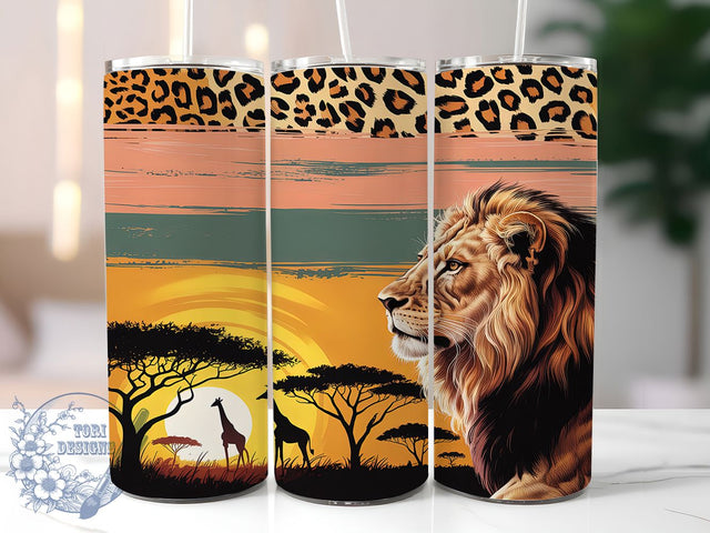 African Lion Wildlife Tumbler, Safari Animal Gift, Wildlife Design Cup, Lion Lover Present, African Wildlife Art, Big Cat Design, Sublimation Template Sublimation ToriDesigns 