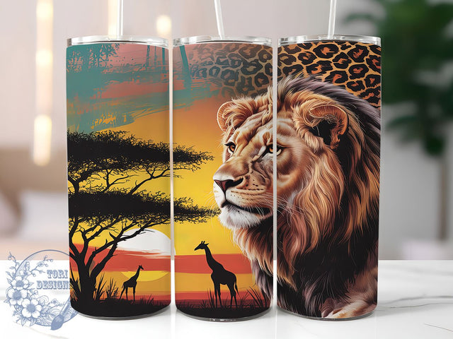 African Lion Wildlife Tumbler, Safari Animal Gift, Wildlife Design Cup, Lion Lover Present, African Wildlife Art, Big Cat Design, Sublimation Template Sublimation ToriDesigns 