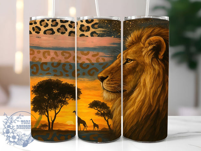 African Lion Wildlife Tumbler, Safari Animal Gift, Wildlife Design Cup, Lion Lover Present, African Wildlife Art, Big Cat Design, Sublimation Template Sublimation ToriDesigns 