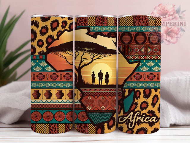 African Map Motherland Tumbler, Africa Sublimation PNG, 20oz Tumbler Wrap, Afrocentric Cup Design, Motherland Pride Wrap, Cultural Heritage Tumbler, African Art PNG Sublimation Li Zamperini 