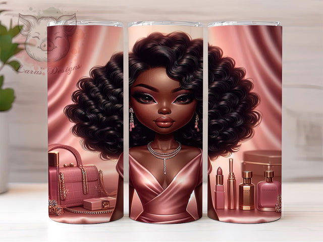 African Melanin Queen Tumbler, African American Wrap, Black Woman Empowerment Cup, 20oz Sublimation Wrap, Afrocentric Pride Tumbler, Strong Black Woman Cup, Inspirational Queen Wrap Sublimation Lara' s Designs 