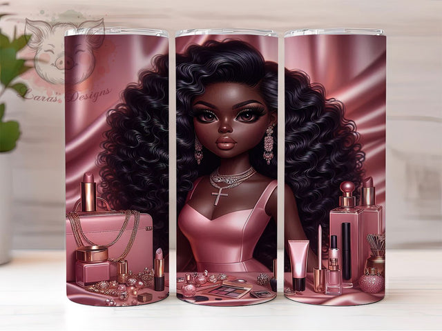 African Melanin Queen Tumbler, African American Wrap, Black Woman Empowerment Cup, 20oz Sublimation Wrap, Afrocentric Pride Tumbler, Strong Black Woman Cup, Inspirational Queen Wrap Sublimation Lara' s Designs 