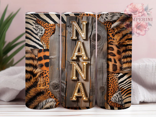 African Nana Leopard Mother's Day Tumbler Wrap, African Nana, Leopard Tumbler, 20oz Tumbler Wrap, Sublimation Design, Nana Gift, African American Tumbler Sublimation Li Zamperini 