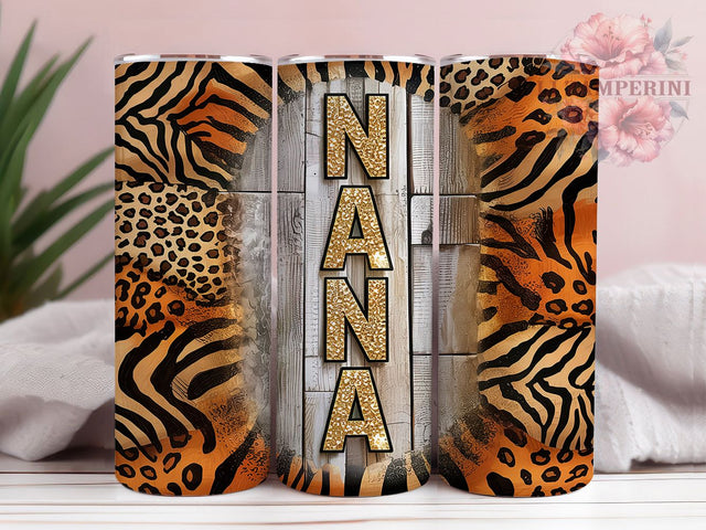 African Nana Leopard Mother's Day Tumbler Wrap, African Nana, Leopard Tumbler, 20oz Tumbler Wrap, Sublimation Design, Nana Gift, African American Tumbler Sublimation Li Zamperini 