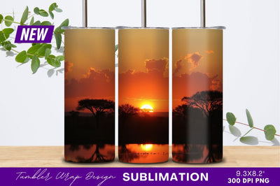 African Sunset Reflection Beautiful Nature Landscape Sublimation Regulrcrative 