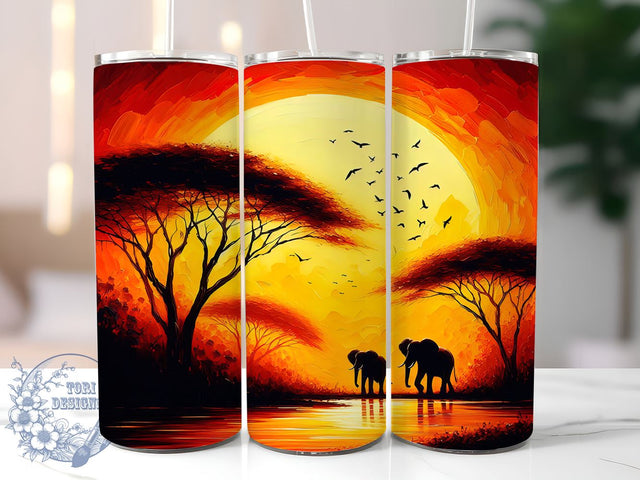African Wildlife Safari 20oz Tumbler, African Wildlife Mug, 20oz Drinkware, Nature Lover Gift, Wildlife Art Tumbler, Safari Theme Cup, Exotic Animal Design Sublimation ToriDesigns 