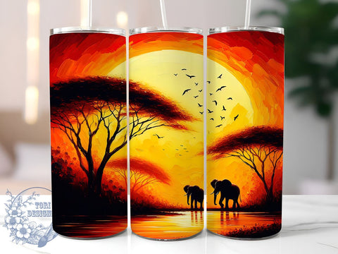 African Wildlife Safari 20oz Tumbler, African Wildlife Mug, 20oz Drinkware, Nature Lover Gift, Wildlife Art Tumbler, Safari Theme Cup, Exotic Animal Design Sublimation ToriDesigns 