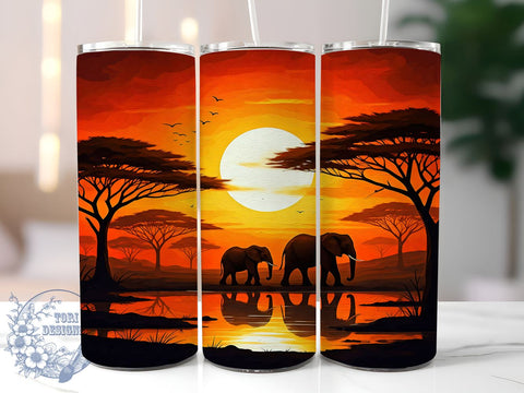 African Wildlife Safari 20oz Tumbler, African Wildlife Mug, 20oz Drinkware, Nature Lover Gift, Wildlife Art Tumbler, Safari Theme Cup, Exotic Animal Design Sublimation ToriDesigns 