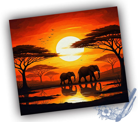 African Wildlife Safari 20oz Tumbler, African Wildlife Mug, 20oz Drinkware, Nature Lover Gift, Wildlife Art Tumbler, Safari Theme Cup, Exotic Animal Design Sublimation ToriDesigns 