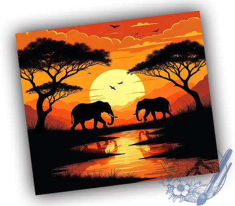 African Wildlife Safari 20oz Tumbler, African Wildlife Mug, 20oz Drinkware, Nature Lover Gift, Wildlife Art Tumbler, Safari Theme Cup, Exotic Animal Design Sublimation ToriDesigns 