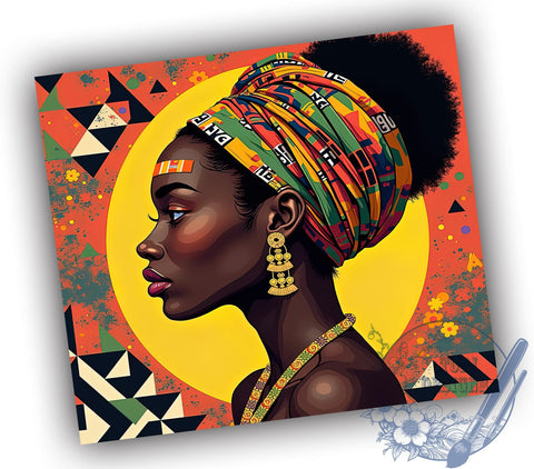 African Woman Pride 20oz Tumbler, Black Woman, BLM Pride, African Pride, Tumbler Wrap, 20oz Tumbler, Sublimation Design Sublimation ToriDesigns 