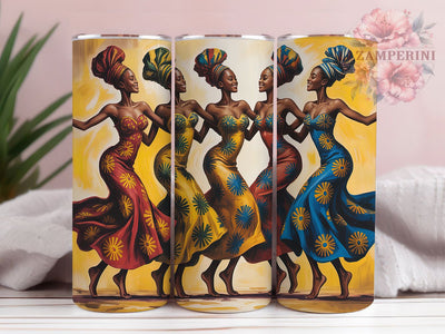 African Women Dance Patchwork Tumbler Wrap, Dance Art, Afrocentric Patchwork, Cultural Theme, Empowerment Style, Bold Wrap, Sublimation Design Sublimation Li Zamperini 
