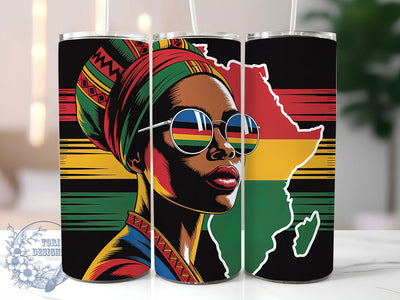 Africana Black Woman Tumbler, Black History Juneteenth Wrap, African American Pride Cup, 20oz Sublimation Wrap, Cultural Heritage Tumbler, Afrocentric Empowerment Cup, Strong Black Identity Wrap Sublimation ToriDesigns 