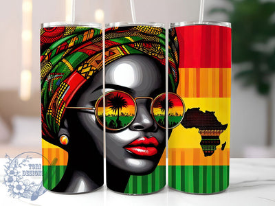 Africana Black Woman Tumbler, Black History Juneteenth Wrap, African American Pride Cup, 20oz Sublimation Wrap, Cultural Heritage Tumbler, Afrocentric Empowerment Cup, Strong Black Identity Wrap Sublimation ToriDesigns 