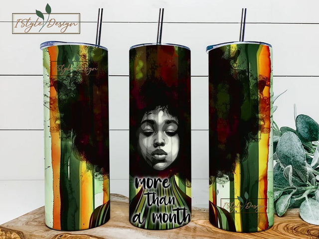 Afro Art Tumbler, Colorful Illustration Drinkware, More Than a Month, Unique Artistic Travel Mug, Gift for Friends, Modern Afrocentric Cup Sublimation iStyleDesign 