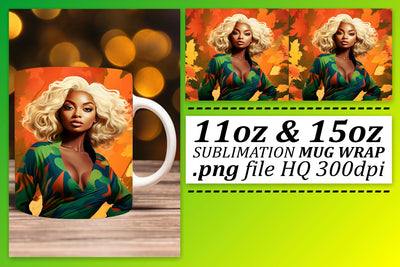 Afro Beauty Sunset Mug Wrap Sublimation afrosvg 
