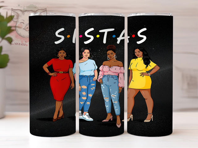 Afro Black Woman Empowerment Tumbler, Black Woman Tumbler Wrap, Nubian Tumbler Design, African American Tumbler PNG, Sisters Tumbler Wrap, Sistas Tumbler Design Sublimation Lara' s Designs 