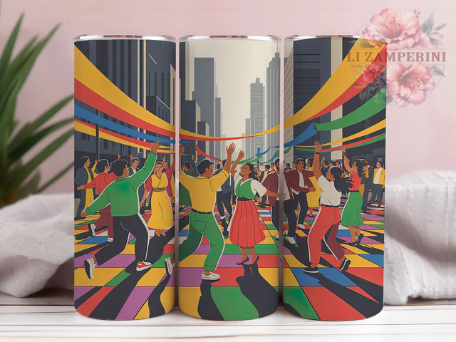 Afro‑Caribbean Festival Tumbler, Street Dance, Vibrant Colors, Cultural Rhythm, Festival Theme, 20Oz Tumbler, Sublimation Wrap Sublimation Li Zamperini 