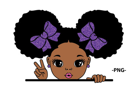 Afro Girl Clipart with Pink Glitter Bows SVG PNG PDF EPS JPG AI DXF for Cricut Sublimation Printing T-Shirts and Stickers SVG 1uniqueminute 