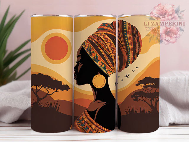 Afro Girl Empowerment Tumbler, Black Girl, Cultural Pride, Empowerment Art, Stylish Design, Tumbler Wrap, Sublimation Design Sublimation Li Zamperini 