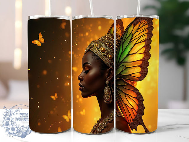 Afro Girl Melanin Queen 20oz Tumbler, Black Woman Tumbler, 20oz Sublimation Wrap, Melanin Queen Tumbler, Natural Hair Tumbler, Confident Woman Design, African American Art Tumbler Sublimation ToriDesigns 