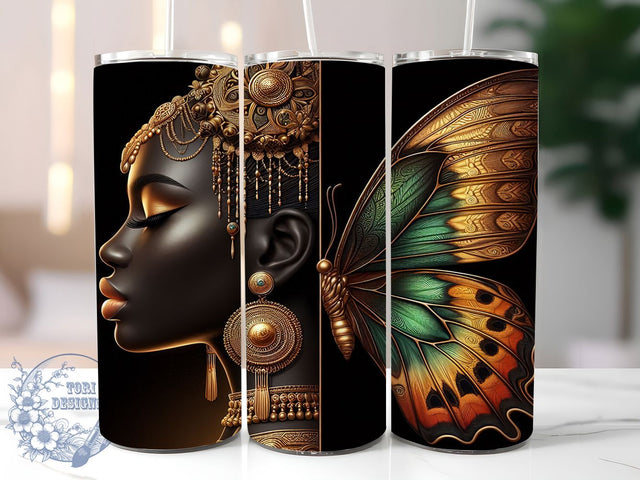 Afro Girl Melanin Queen 20oz Tumbler, Black Woman Tumbler, 20oz Sublimation Wrap, Melanin Queen Tumbler, Natural Hair Tumbler, Confident Woman Design, African American Art Tumbler Sublimation ToriDesigns 