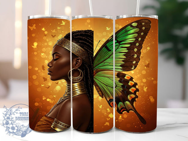 Afro Girl Melanin Queen 20oz Tumbler, Black Woman Tumbler, 20oz Sublimation Wrap, Melanin Queen Tumbler, Natural Hair Tumbler, Confident Woman Design, African American Art Tumbler Sublimation ToriDesigns 