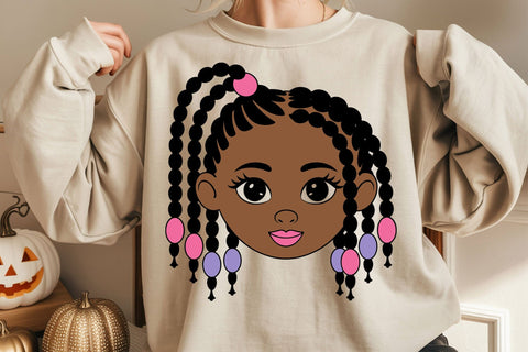 Afro Girl SVG: Cornrows Hairstyle, Pink Lips Svg SVG DesignDestine 