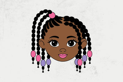 Afro Girl SVG: Cornrows Hairstyle, Pink Lips Svg SVG DesignDestine 