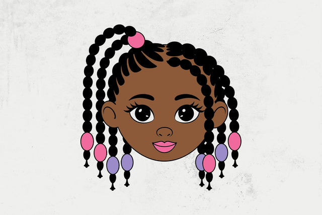 Afro Girl SVG: Cornrows Hairstyle, Pink Lips Svg SVG DesignDestine 