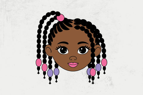 Afro Girl SVG: Cornrows Hairstyle, Pink Lips Svg SVG DesignDestine 