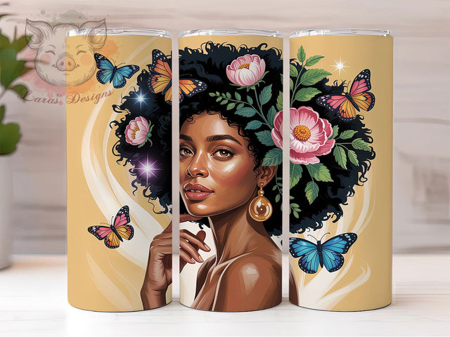 Afro Melanin Black History Tumbler, Black Women, Black History Month, Cultural Pride, Empowerment Art, Tumbler Wrap, Sublimation Design Sublimation Lara' s Designs 