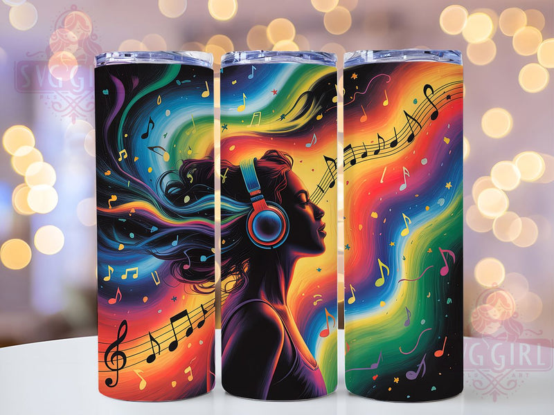 Afro Music Black Girl Tumbler, Black Girl, Music Theme, 20Oz Tumbler, Sublimation Design, Tumbler Wrap, Digital Download Sublimation SvggirlplusArt 